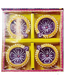 Random Design Clay Mitti Diya - Set of 4