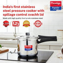 Prestige StainlessSteel Pressure Cooker 3Litre  (Gas & Induction Compatible)(NO Refund ,Return or replacement)