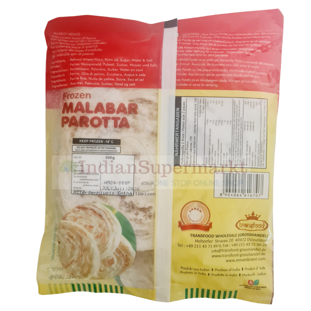 Frozen Annam Malabar Parotta -6Pcs (Deliver only Berlin) - IndianSupermarkt