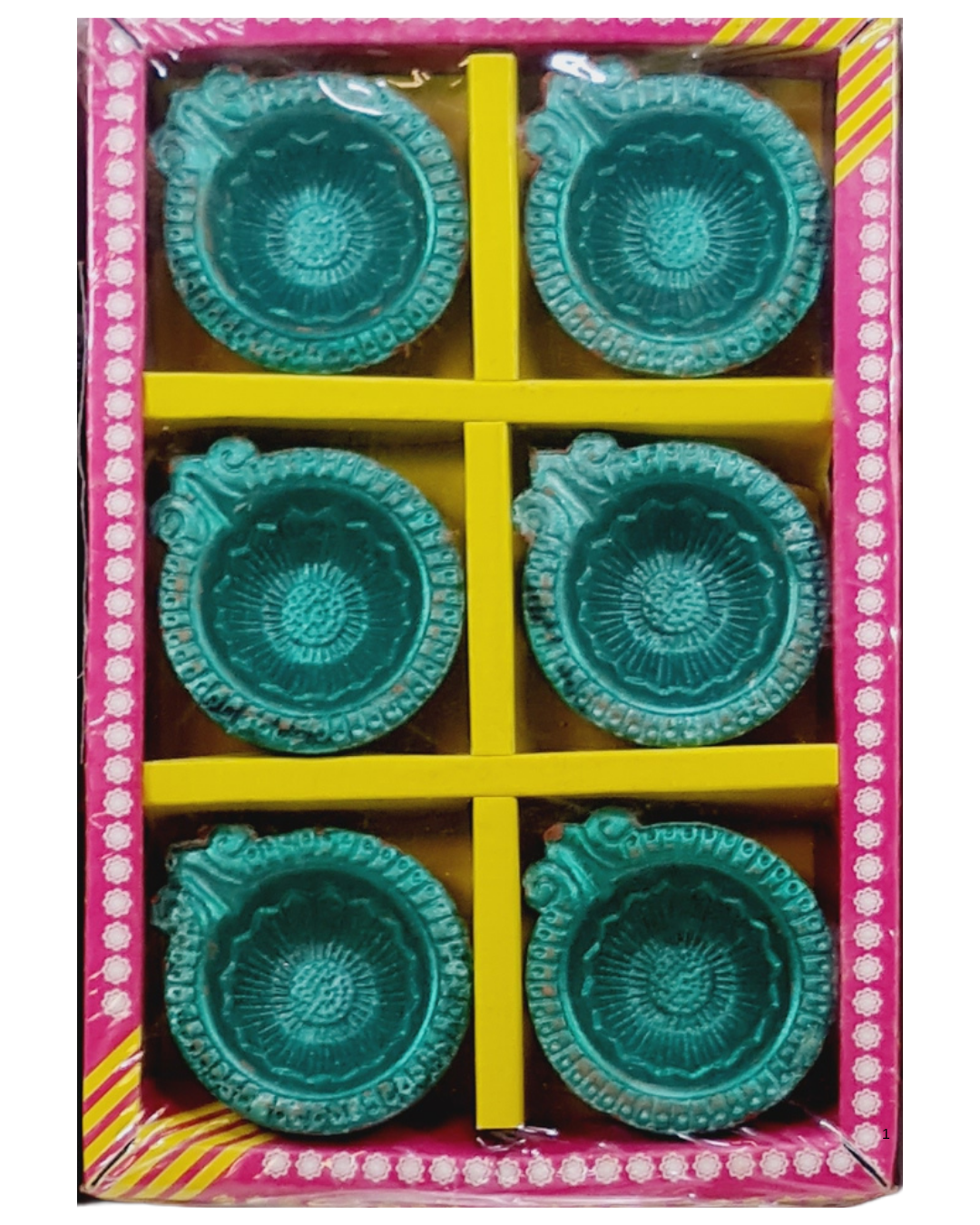 Random Design Clay Diya or Mitti Diya - Set of 6