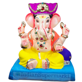 Eco Friendly Ganesha Chaturbhuj Baithakacha Ganpati  or Shadu Mati Ganesha 11