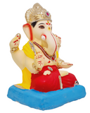 Eco Friendly Padmasana Ganpati Bappa Murti or Shadu Mati Ganesha 9"