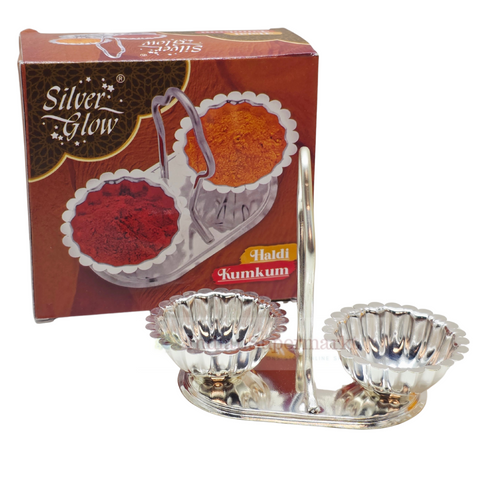 Silver Glow Haldi Kumkum Set