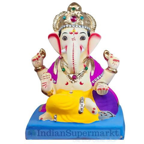 Eco Friendly Ganesha Dagdusheth Style Ganesha 9"