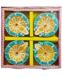 Random Design Clay Mitti Diya - Set of 4