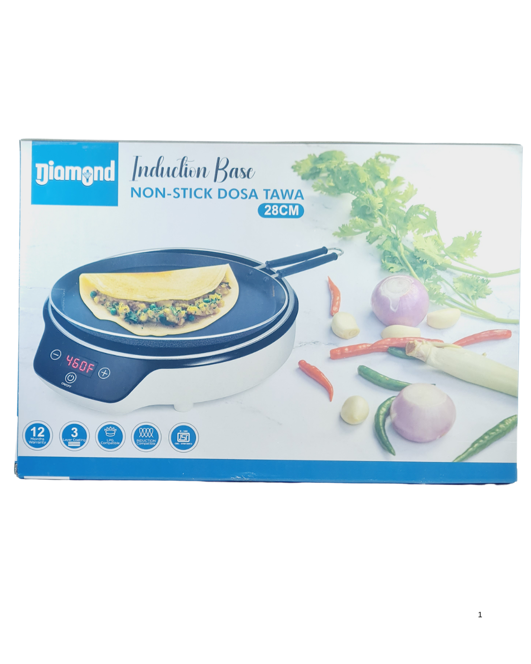 Diamond Non Stick Dosa Tawa - Induction Base - 28cm
