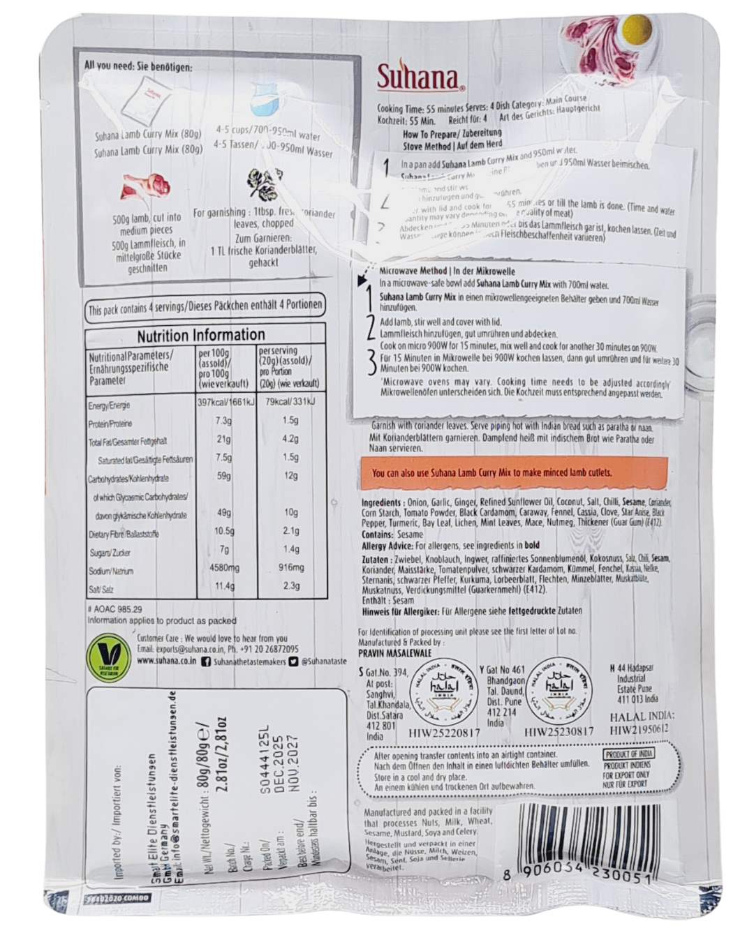 Suhana Lamb Curry Mix  (Read2Cook) Mix 80gm