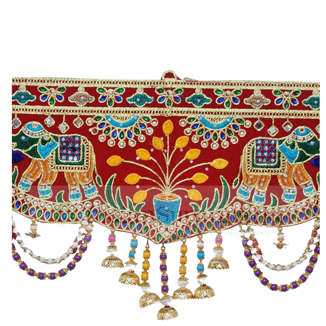 Kathiyawadi Craft Multicolour Pearl Toran or Bandharwar
