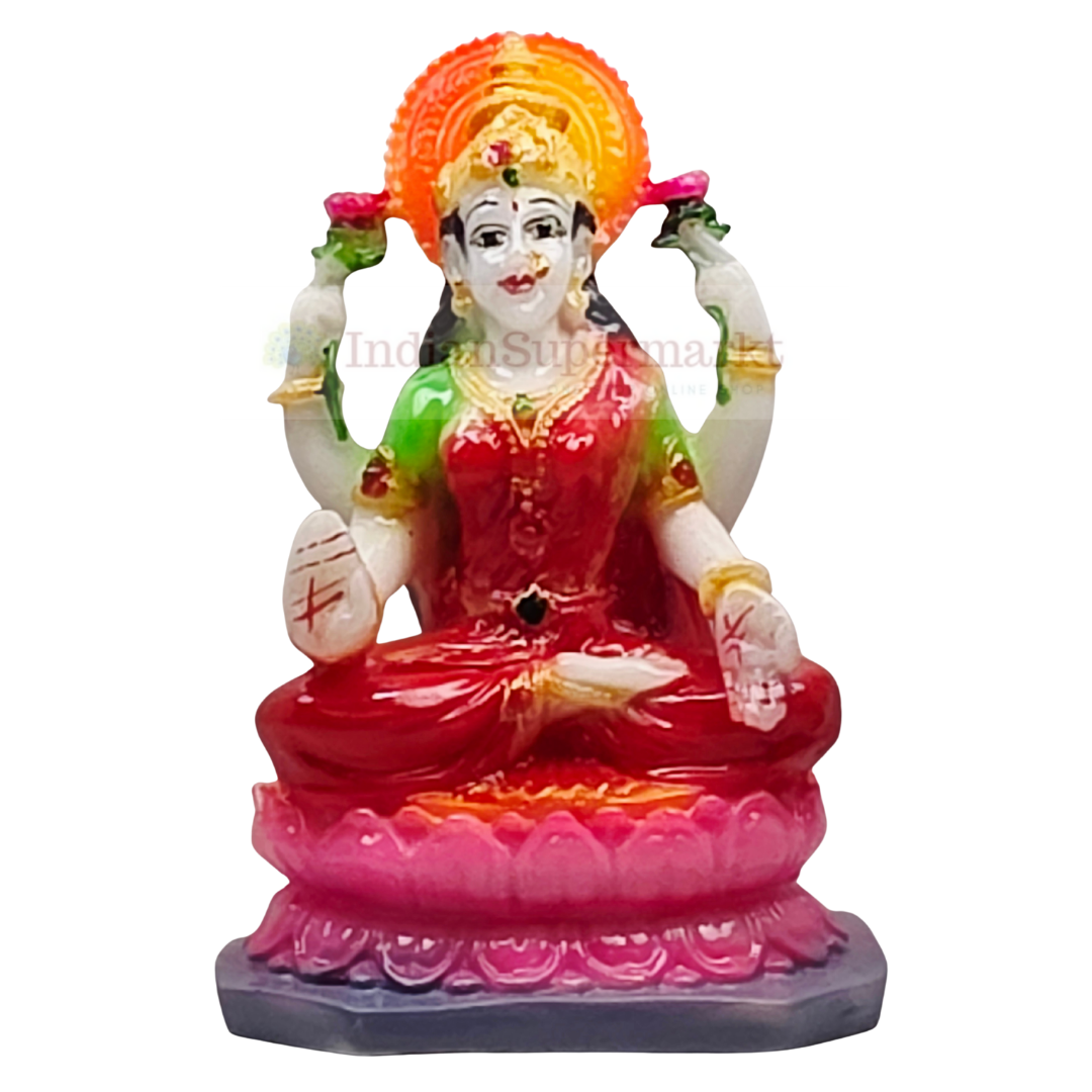 God Statue Poly Marble Laxmi ji  5,5inc
