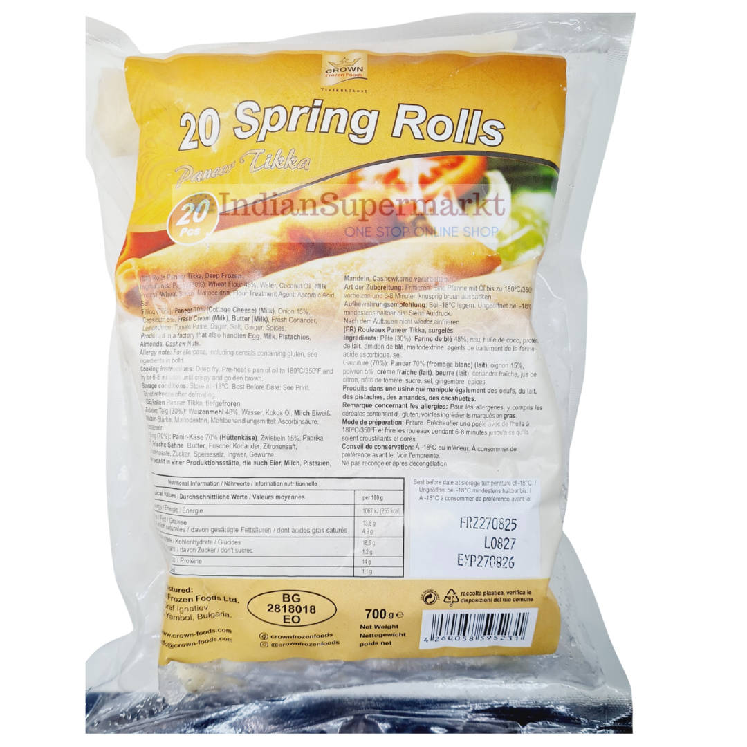 Frozen Crown Paneer Spring Rolls 20Pc (Deliver in Berlin) - IndianSupermarkt