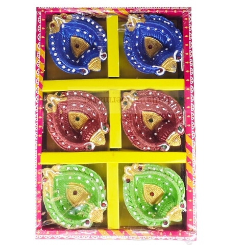 Clay Diya or  Mitti Diya - Set of 6
