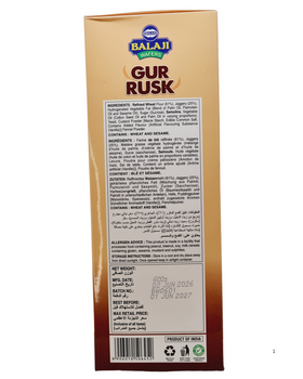 Balaji Wheat & Gur (jaggery) rusk 600g