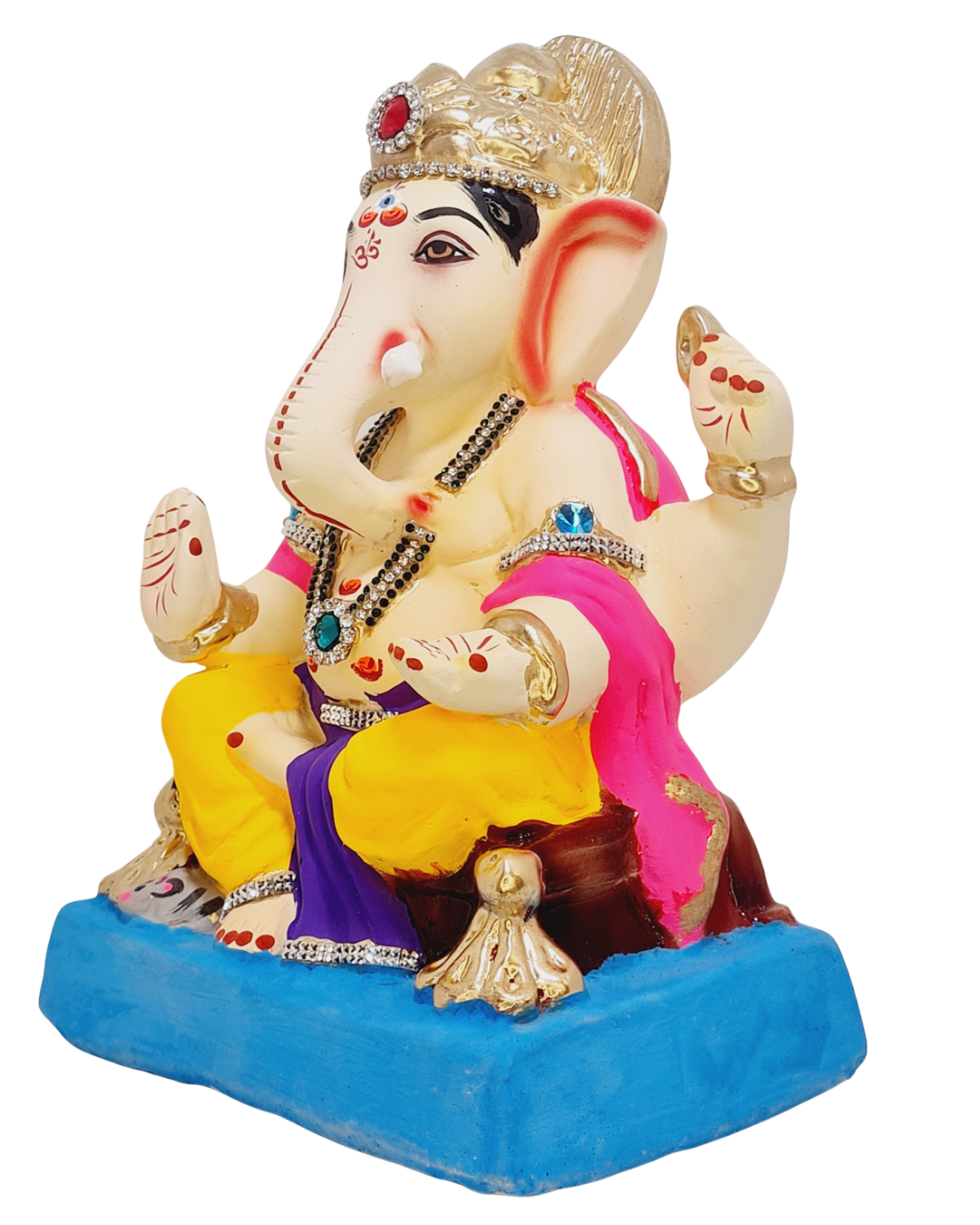 Eco Friendly Shree Rajmudra Siddhivinayak Ganpati Bappa Murti or Shadu Mati Ganesha 9"