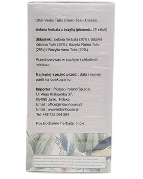 Chai Vedic Tulsi green Tea  20bags