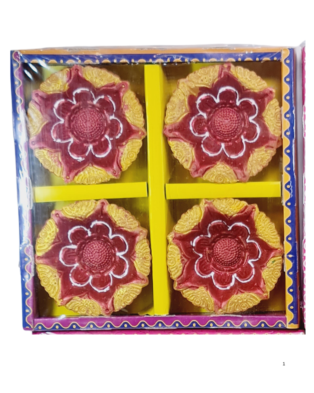 Random Design Clay Mitti Diya - Set of 4