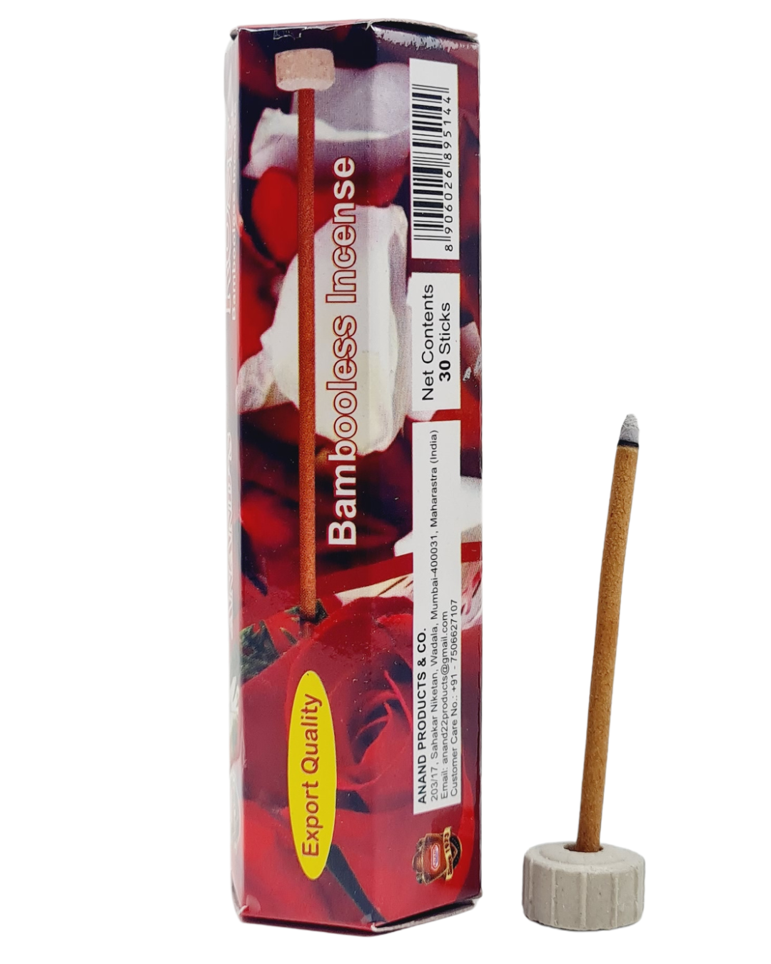 Anand's Dhoop Stick Rose  (Bambooless Incense) - 30 Sticks