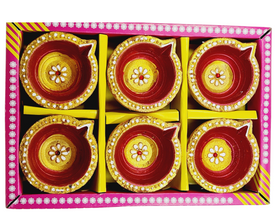 Clay Diya or  Mitti Diya  - Set of 6