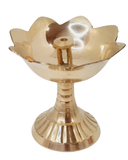 Brass Akhand Lotus Diya Jyot with Stand