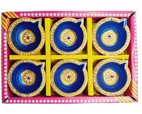 Clay Diya or  Mitti Diya  - Set of 6