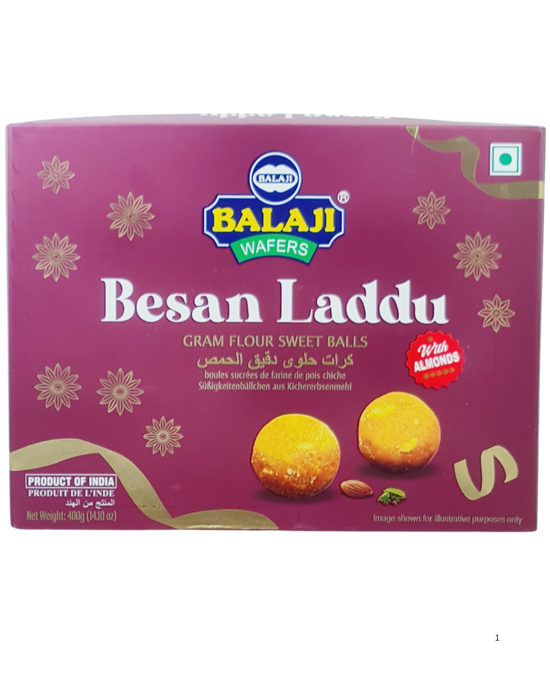 Balaji Besan Laddu With Almonds 400gm