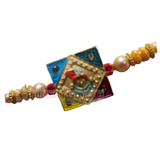 Multi colour Designer rakhi with Pearl