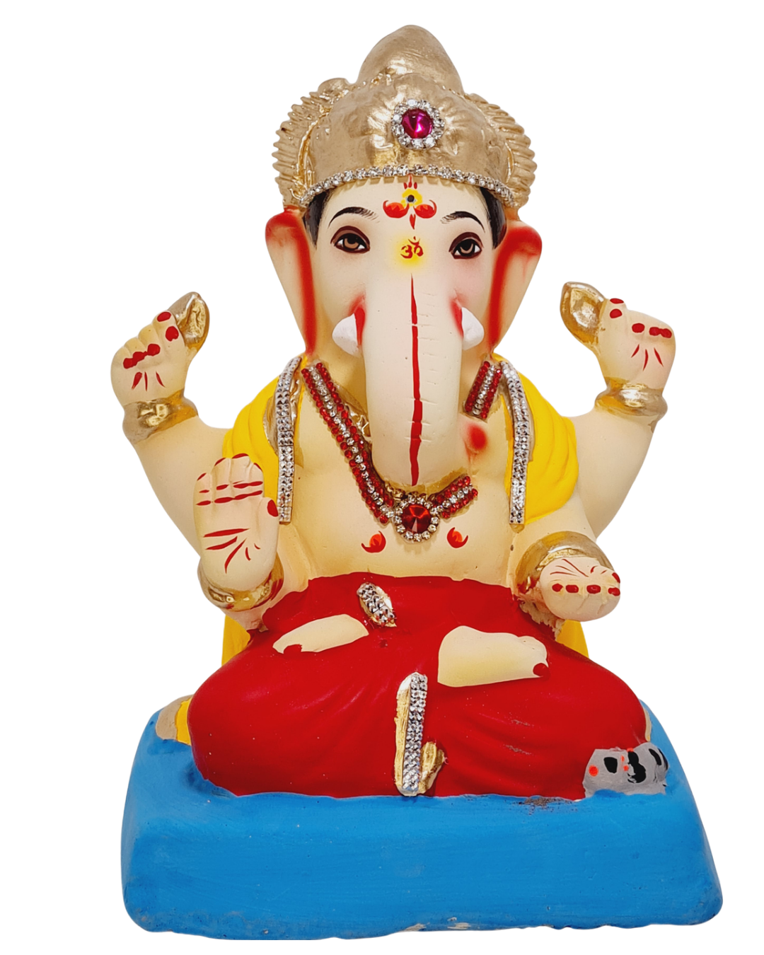 Eco Friendly Padmasana Ganpati Bappa Murti or Shadu Mati Ganesha 9"