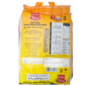 Telugu CRYSTAL Sona Masoori Rice 9,08kg