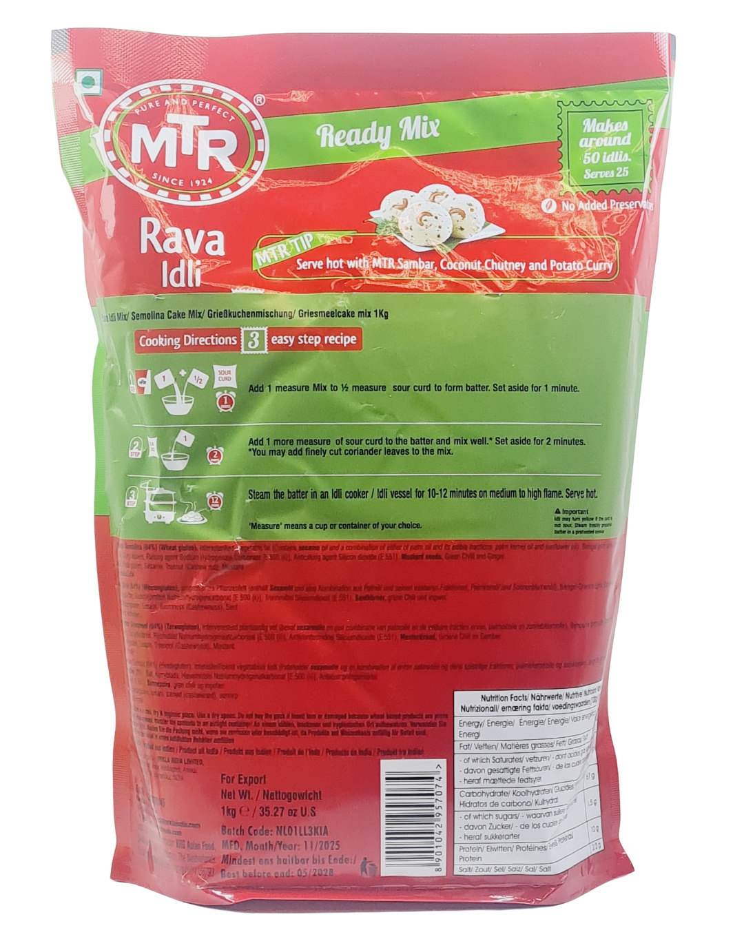 MTR Rava Idli Mix 1kg