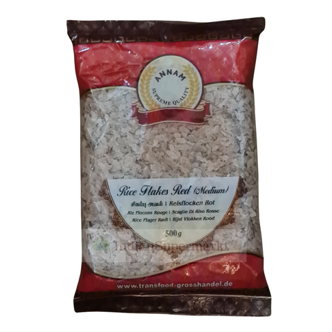 Annam Poha Rice Flakes Red Medium 500gm