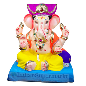 Eco Friendly Ganesha Chaturbhuj Baithakacha Ganpati  or Shadu Mati Ganesha 11
