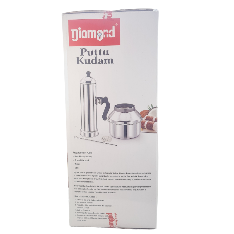 Diamond  StainlessSteel Puttu kudam - Puttu Maker (Gas & Induction Compatible)