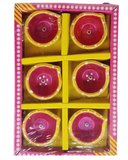 Random Design Clay Diya or Mitti Diya - Set of 6