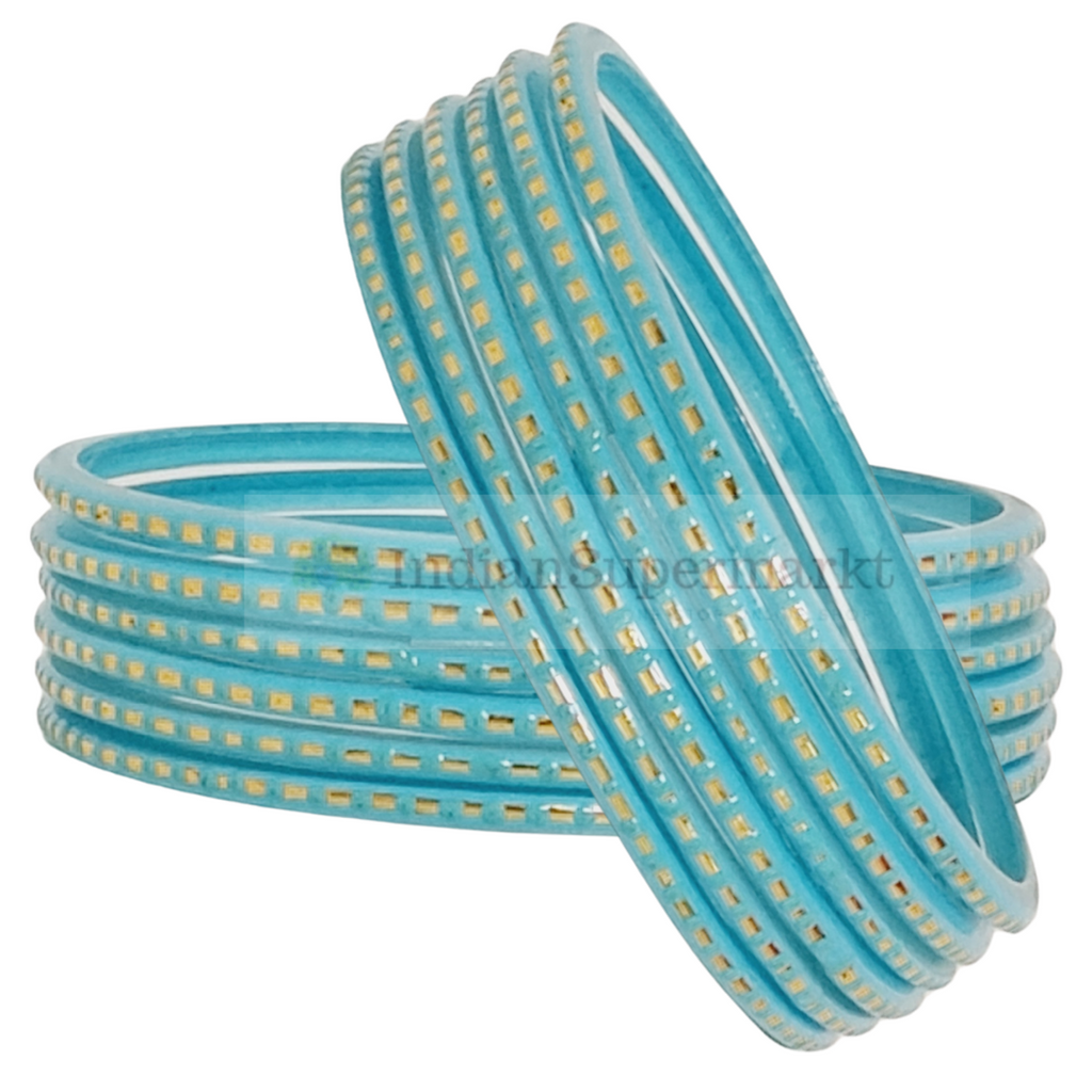 Glass Bangles Simple Sky Blue 6Pc