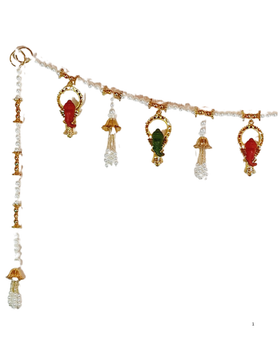 Golden & Pearl Beaded  Puja Ghar Toran