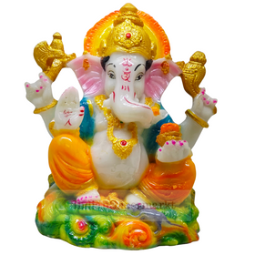 God Statue Poly Marble Lord Ganesha 6inc