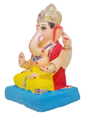 Eco Friendly Padmasana Ganpati Bappa Murti or Shadu Mati Ganesha 9"