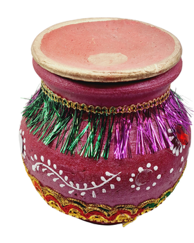 Clay or Mitti Kalash Karwa with Lid Medium