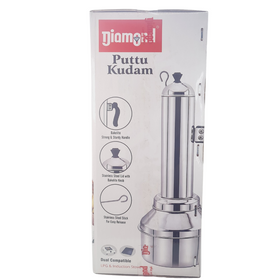 Diamond  StainlessSteel Puttu kudam - Puttu Maker (Gas & Induction Compatible)