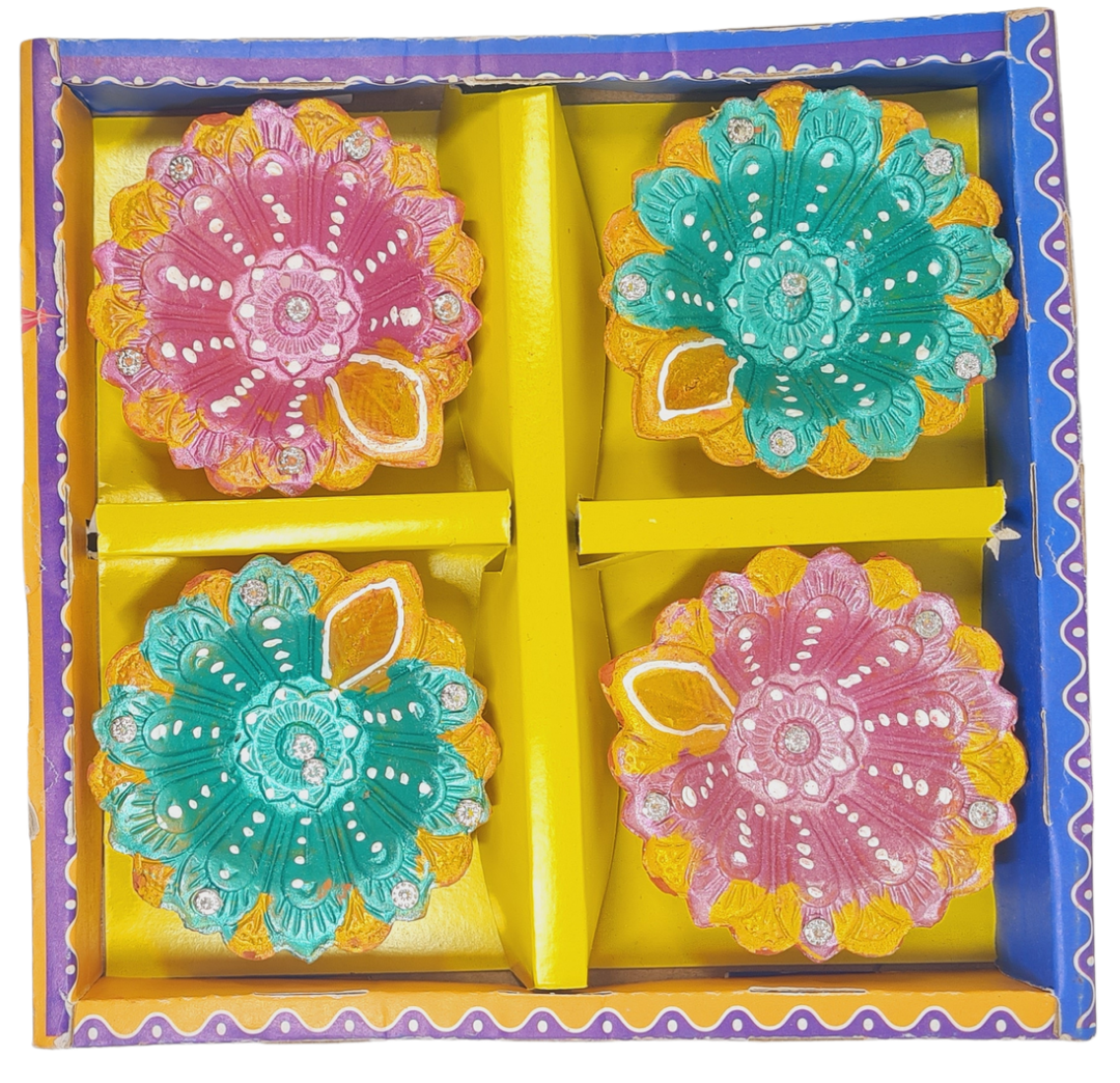 Clay Diya or Mitti Diya - Set of 4