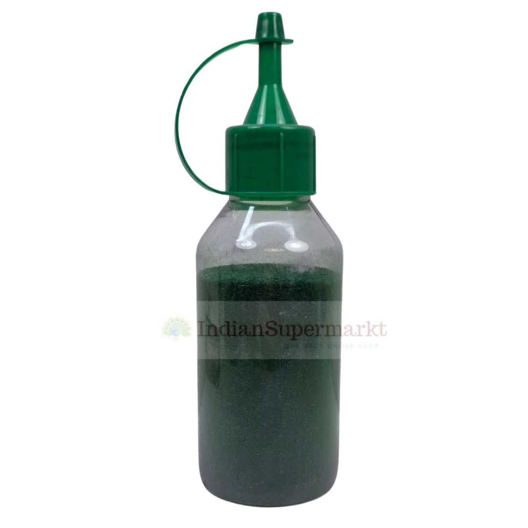 Rangoli Colour Dark Green Powder with Squeeze Bottle -100gm