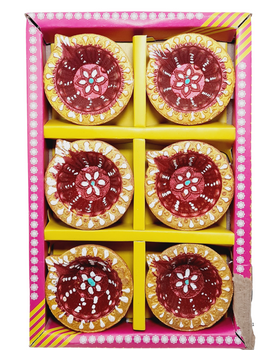 Clay Diya or  Mitti Diya  - Set of 6