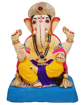 Eco Friendly Shree Rajmudra Siddhivinayak Ganpati Bappa Murti or Shadu Mati Ganesha 9"