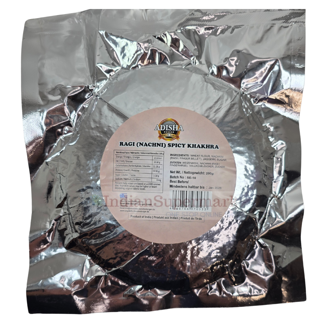 Adisha Khakhra Ragi - Nachni Spicy - 200gm - IndianSupermarkt
