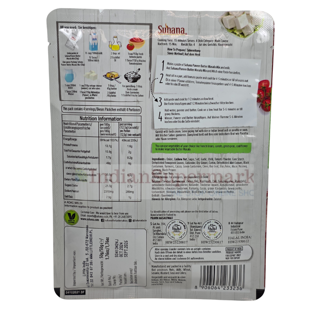Suhana Paneer butter masala Mix  (Read2Cook) Mix 50gm