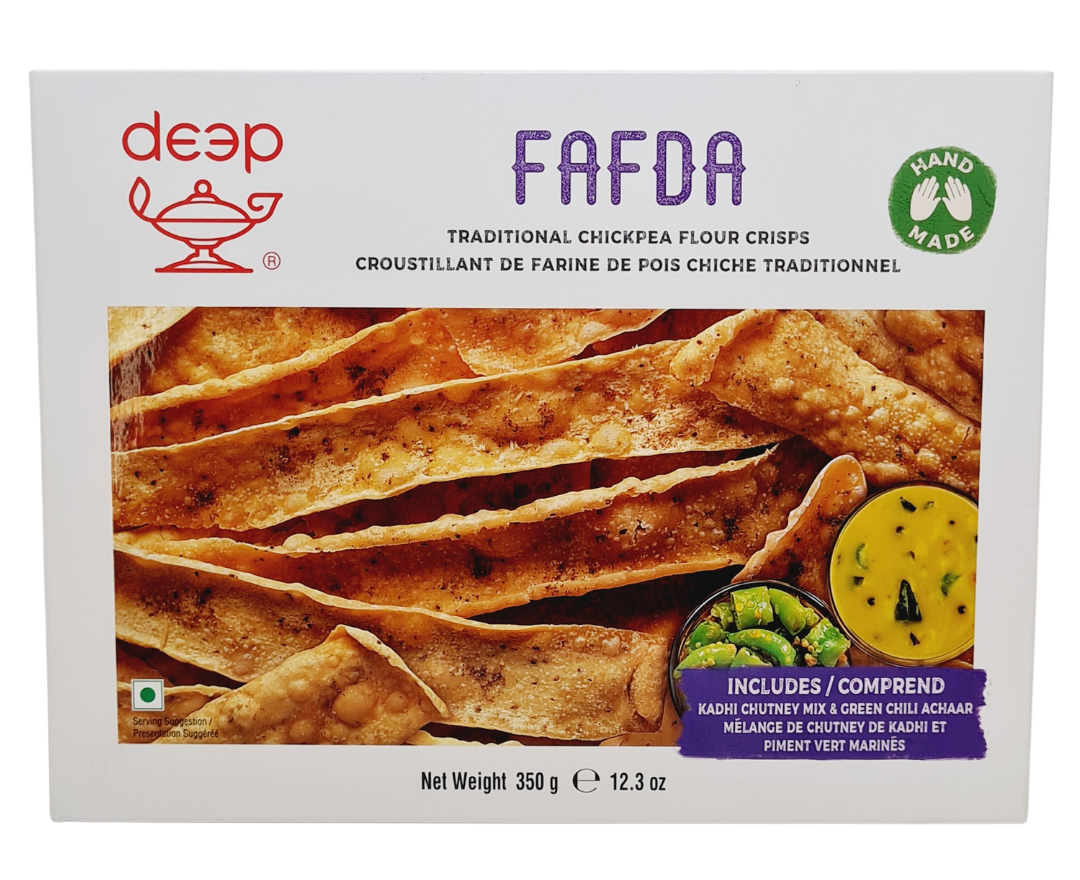 Deep Fafda with kadhi Chutney + Green chilli Pickle 350gm