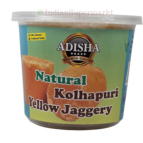 Adisha Kolhapuri Jaggery  Yellow - Gur Tub 450gm - IndianSupermarkt