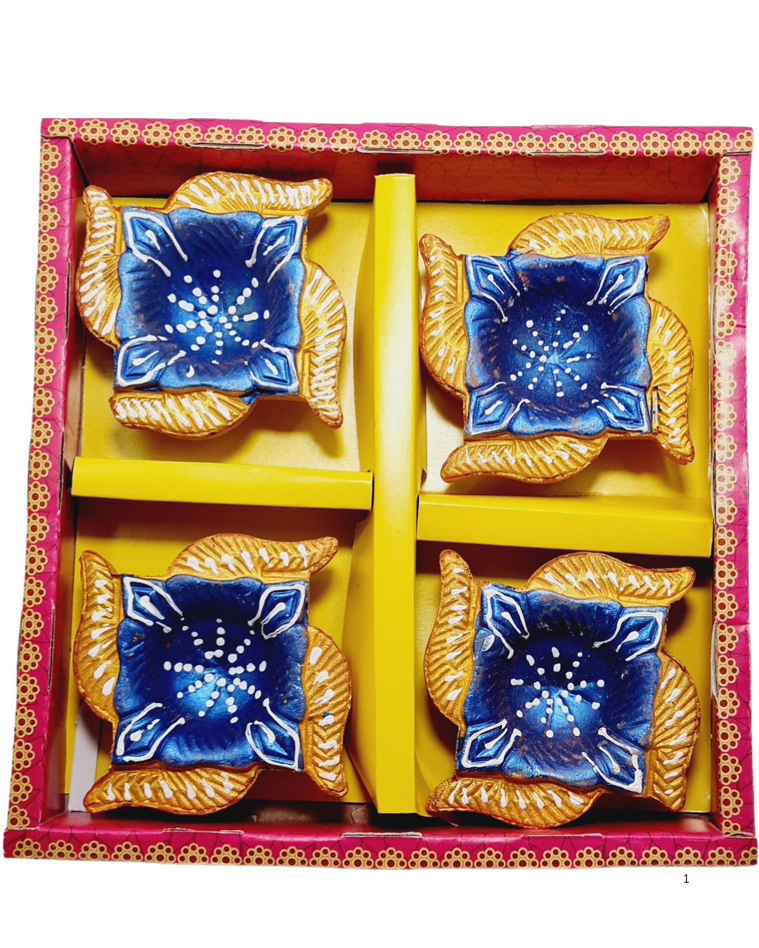 4 sided Clay Diya or Mitti Diya - Set of  4