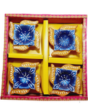 4 sided Clay Diya or Mitti Diya - Set of  4