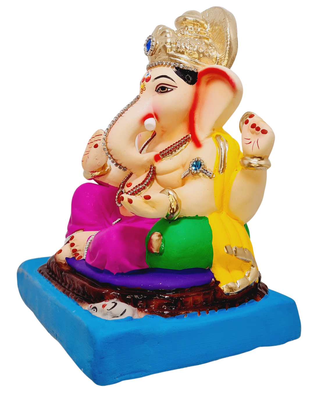 Eco Friendly Ganesha Rajmudra Ganesha or Shadu Mitti Ganesh 10"