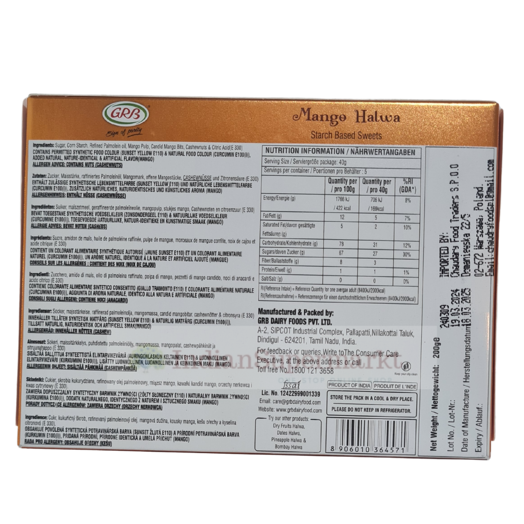 GRB Mango Halwa 200gm (BBD 18.03.2025)